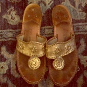 Gold Jack Rogers sandals
